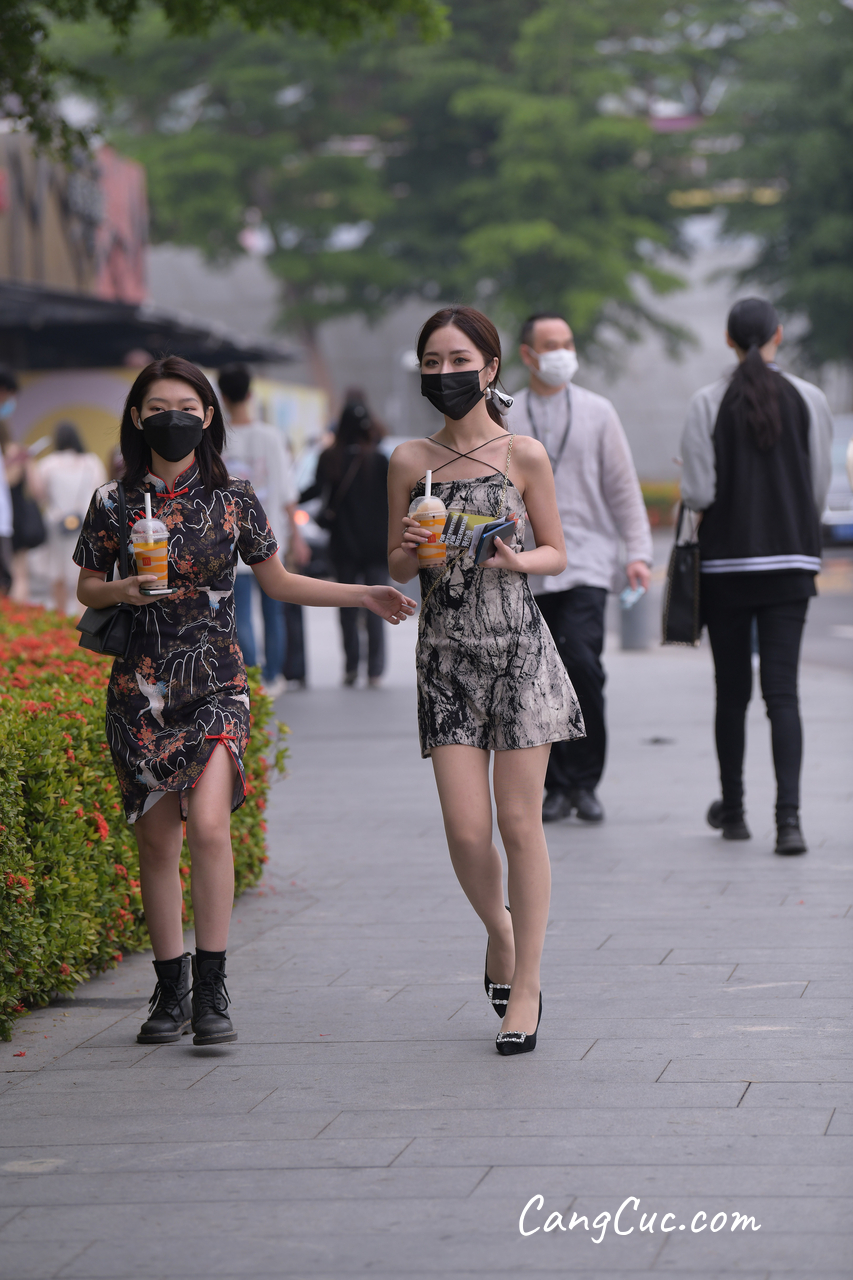 [精选街拍作品] No.3248 泼墨风吊带裙